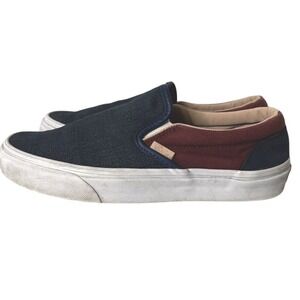 Vans Old Skool Blue‎ and Red Slip On Textured Suede Men's 6.6 Women's 8